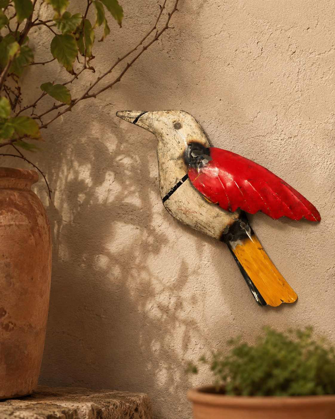 Recycled Iron Bird Wall Mount