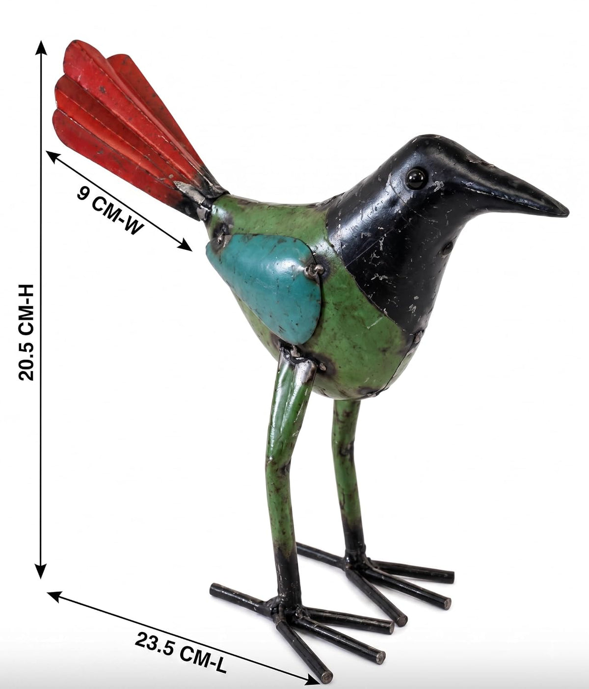 Recycled Iron Bird Figurine