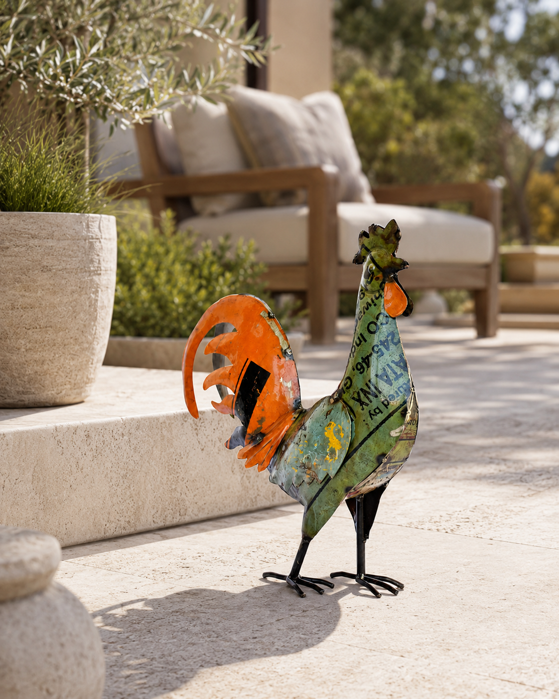 Recycle Iron Rooster (Small)