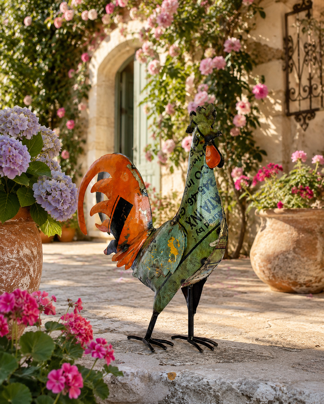 Recycle Iron Rooster (Small)