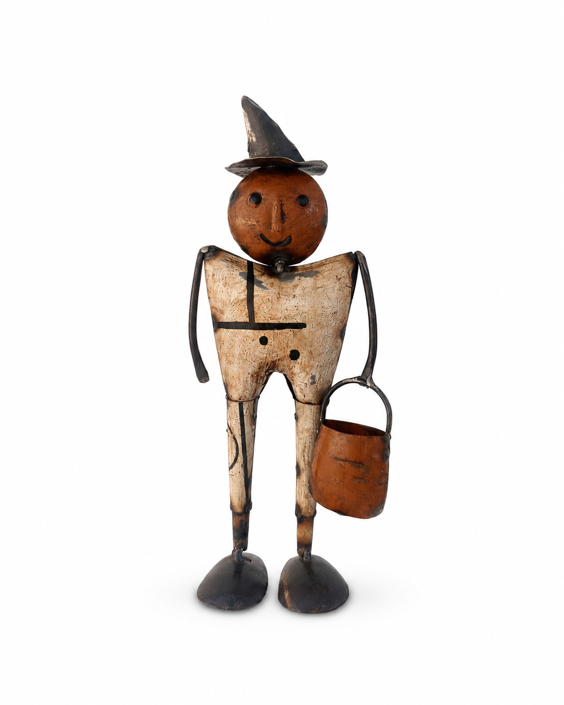 Recycled Metal Pauly Pumpkin Man Figurine