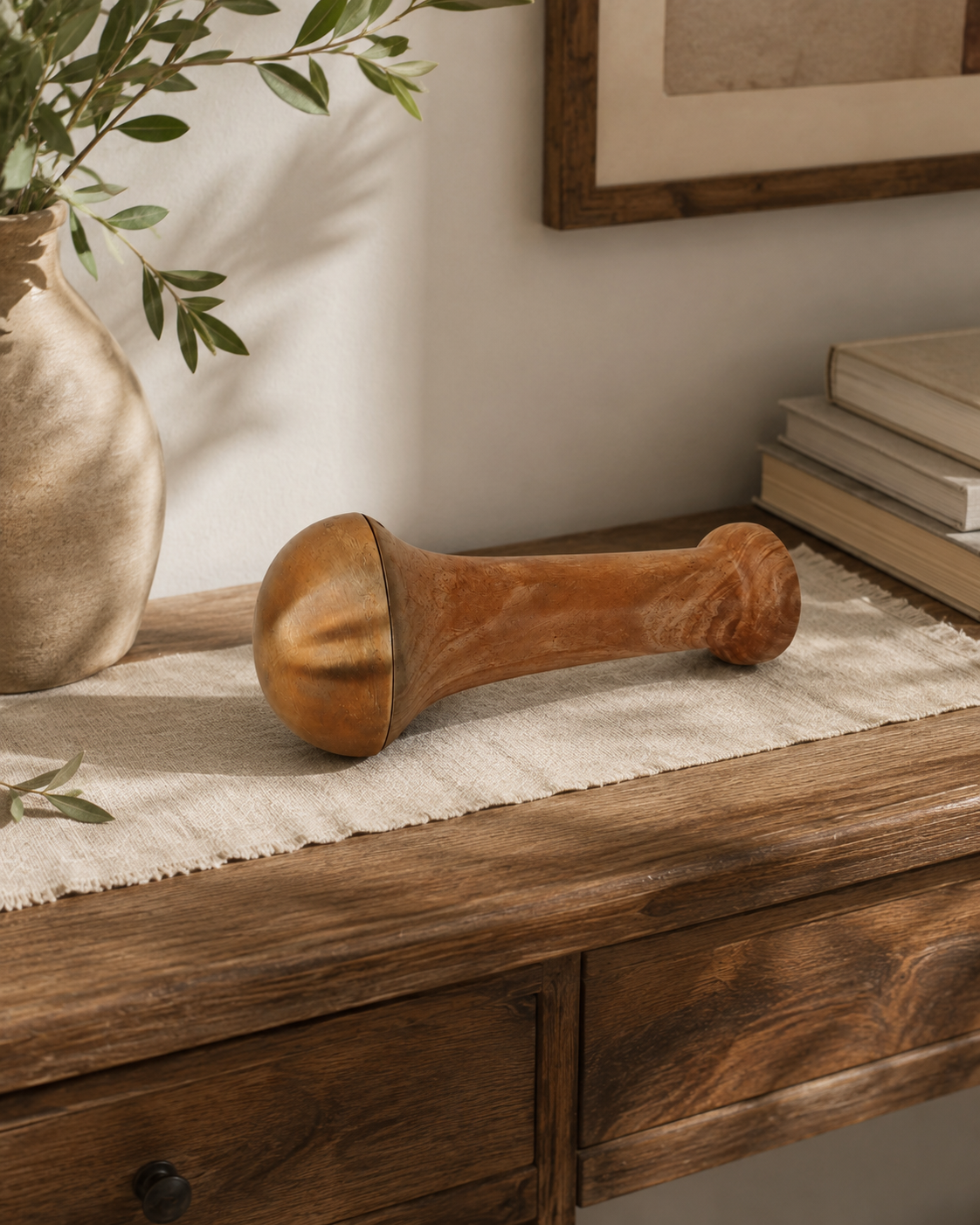 Kansa Wand Face and Body Massager with Natural Wooden Handle