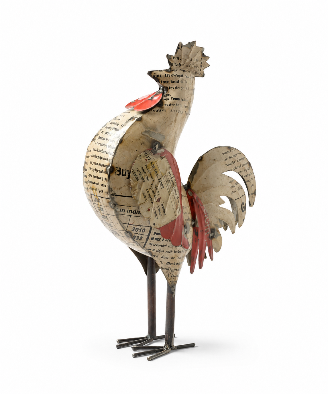 RECYCLED IRON ROOSTER LARGE