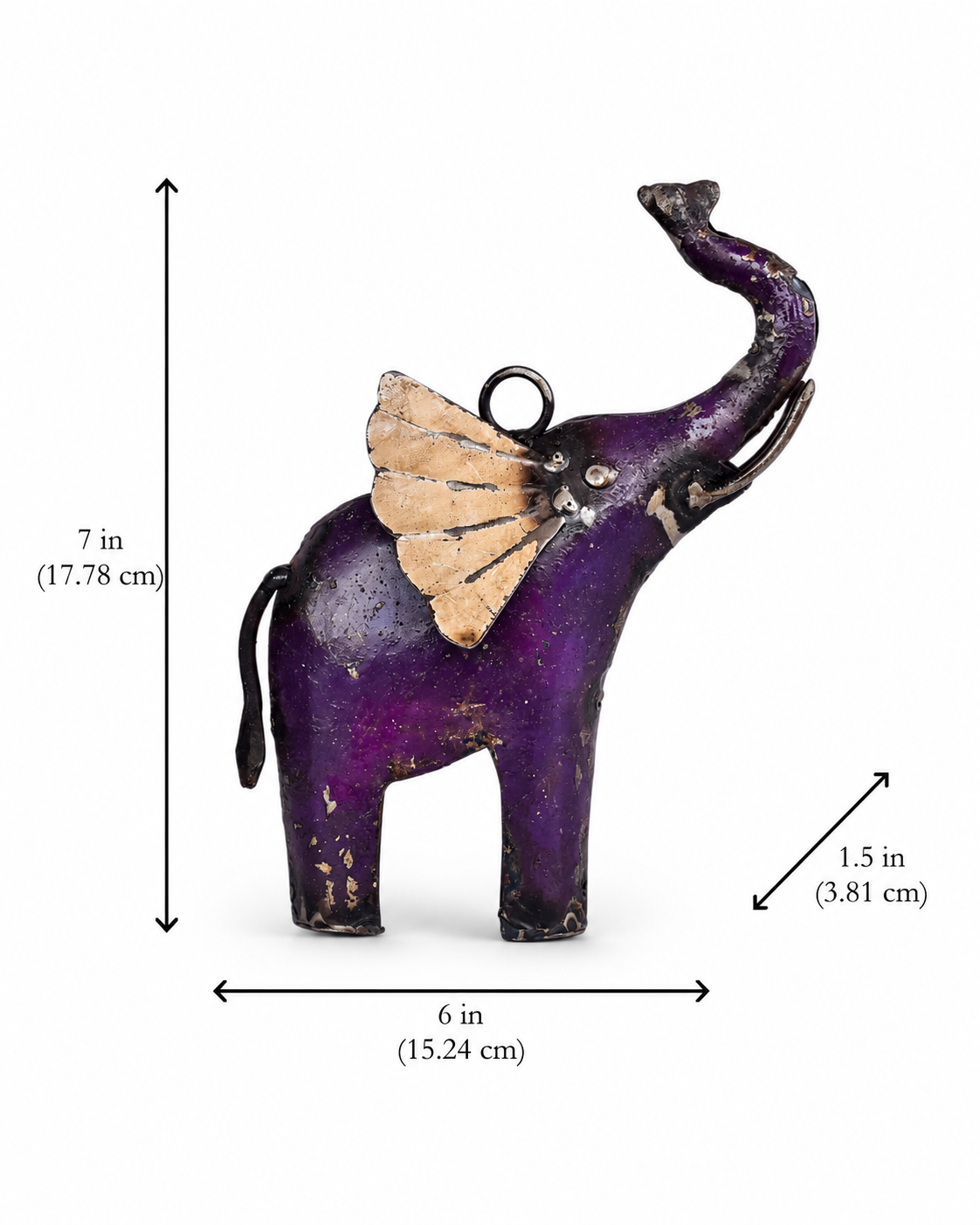 Recycled Iron Hanging Elephant