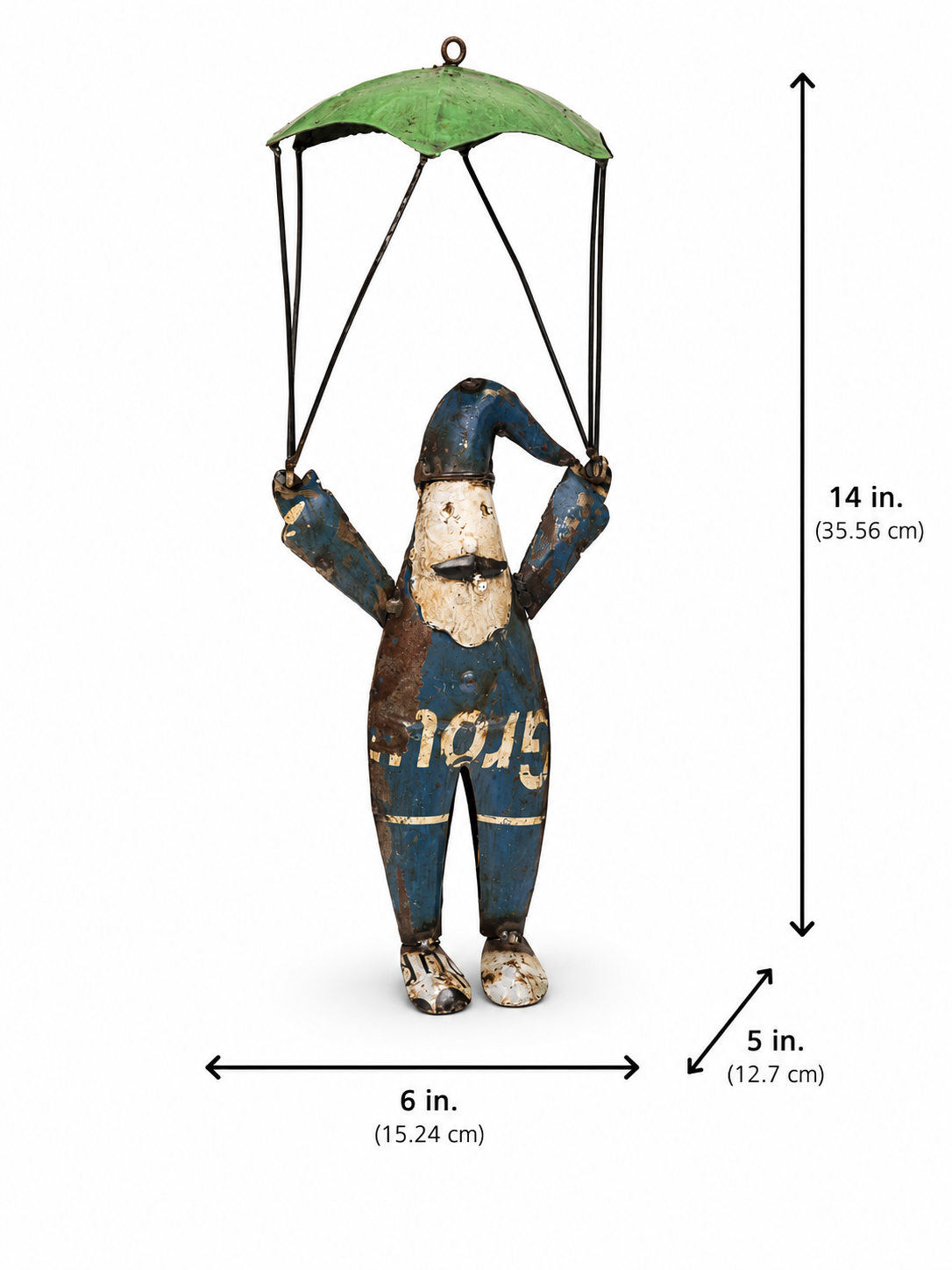 Recycle Iron Hanging Santa Ornament
