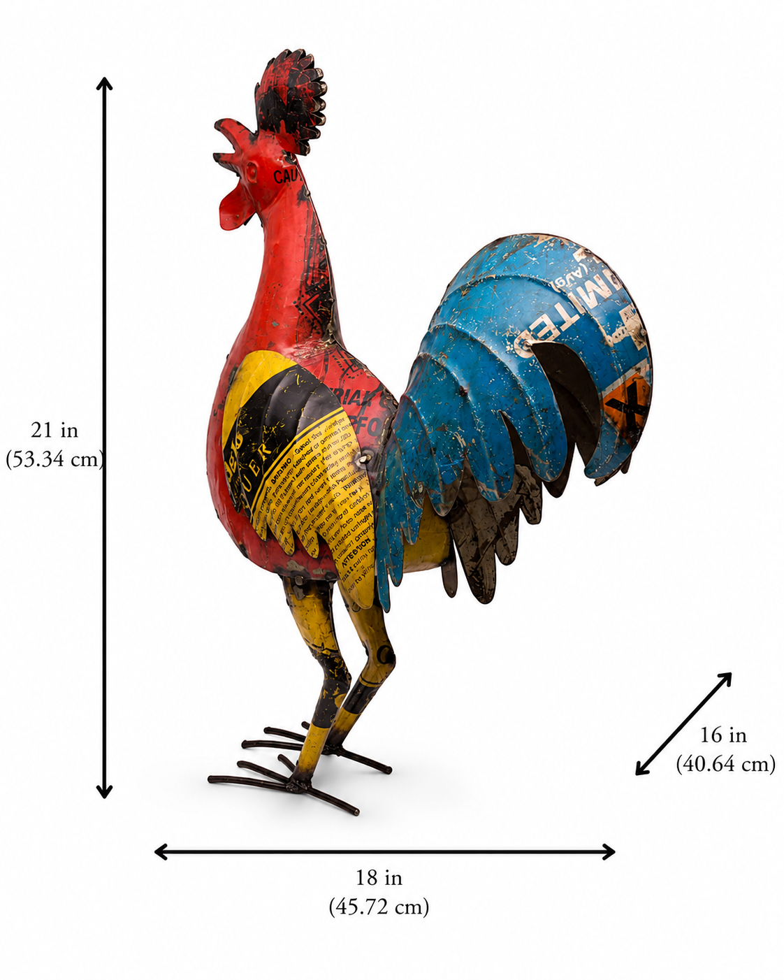 Recycled Iron Rooster (Large)
