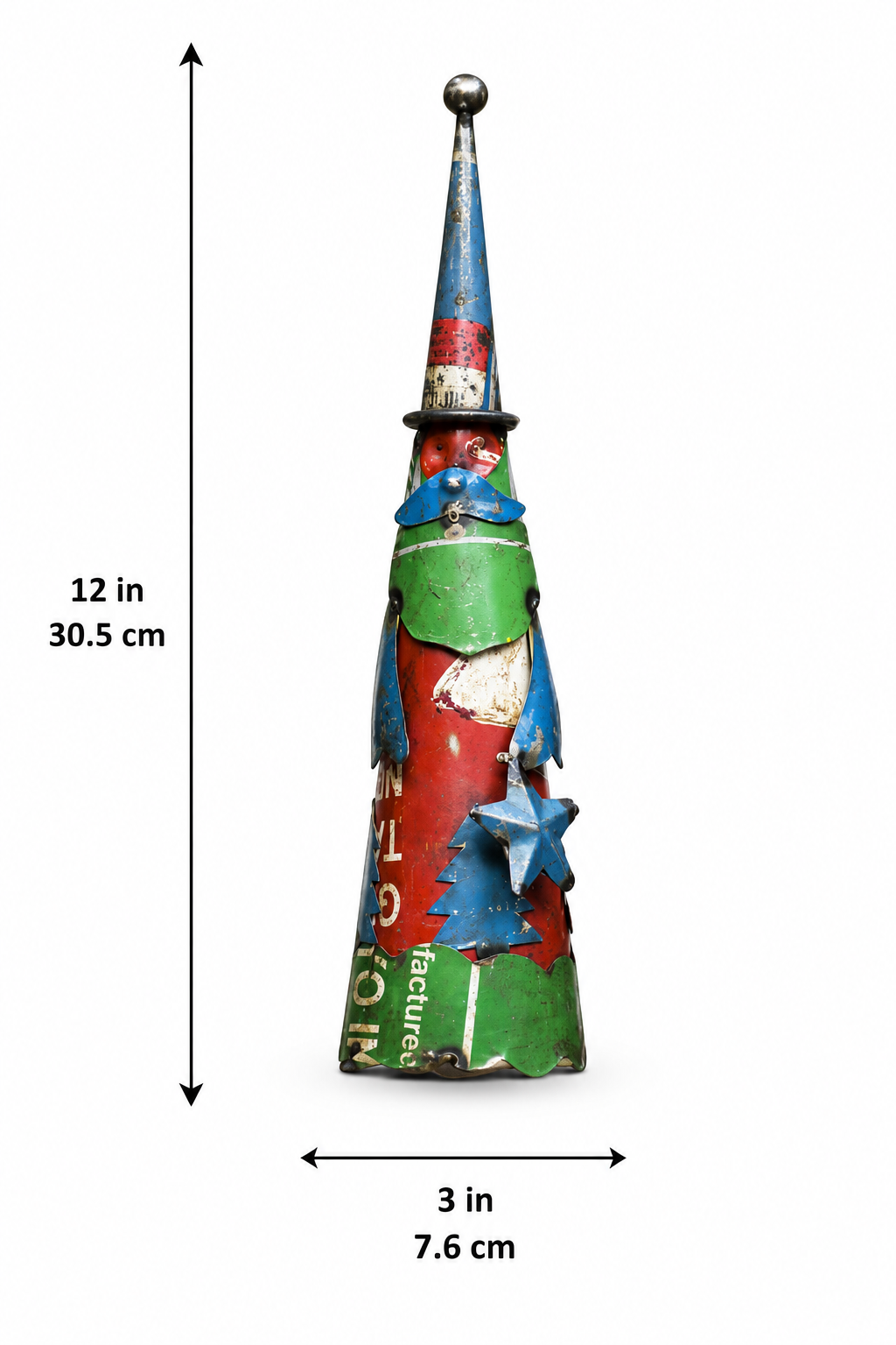 Recycled Iron Santa Claus (Fence Topper)