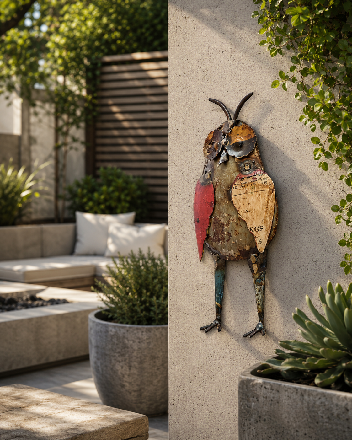 Recycled Iron Owl Wall Mount