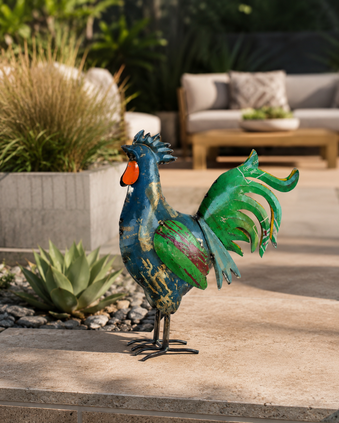 Recycle Iron Rooster (Medium)