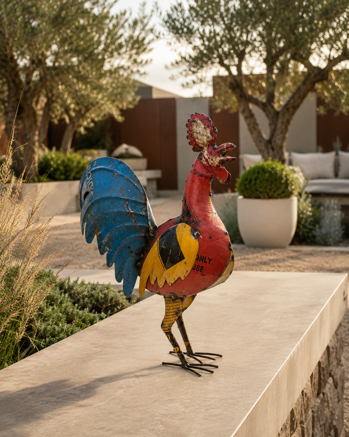 Recycled Iron Rooster (Large)