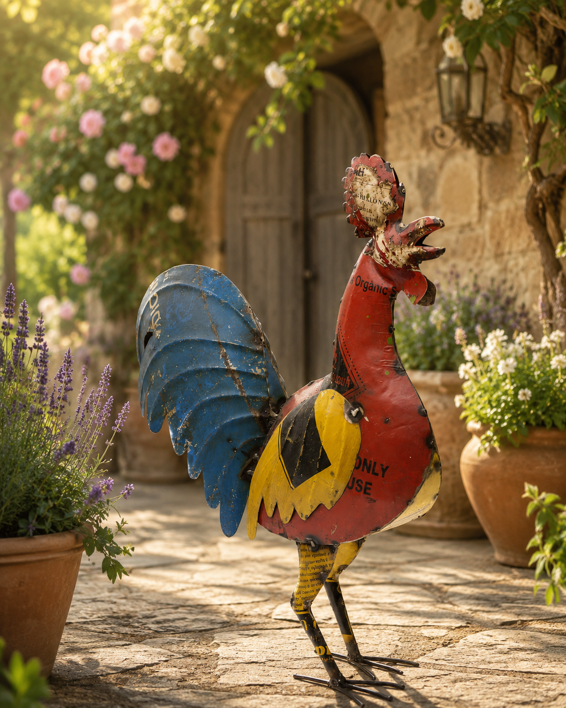 Recycled Iron Rooster (Large)