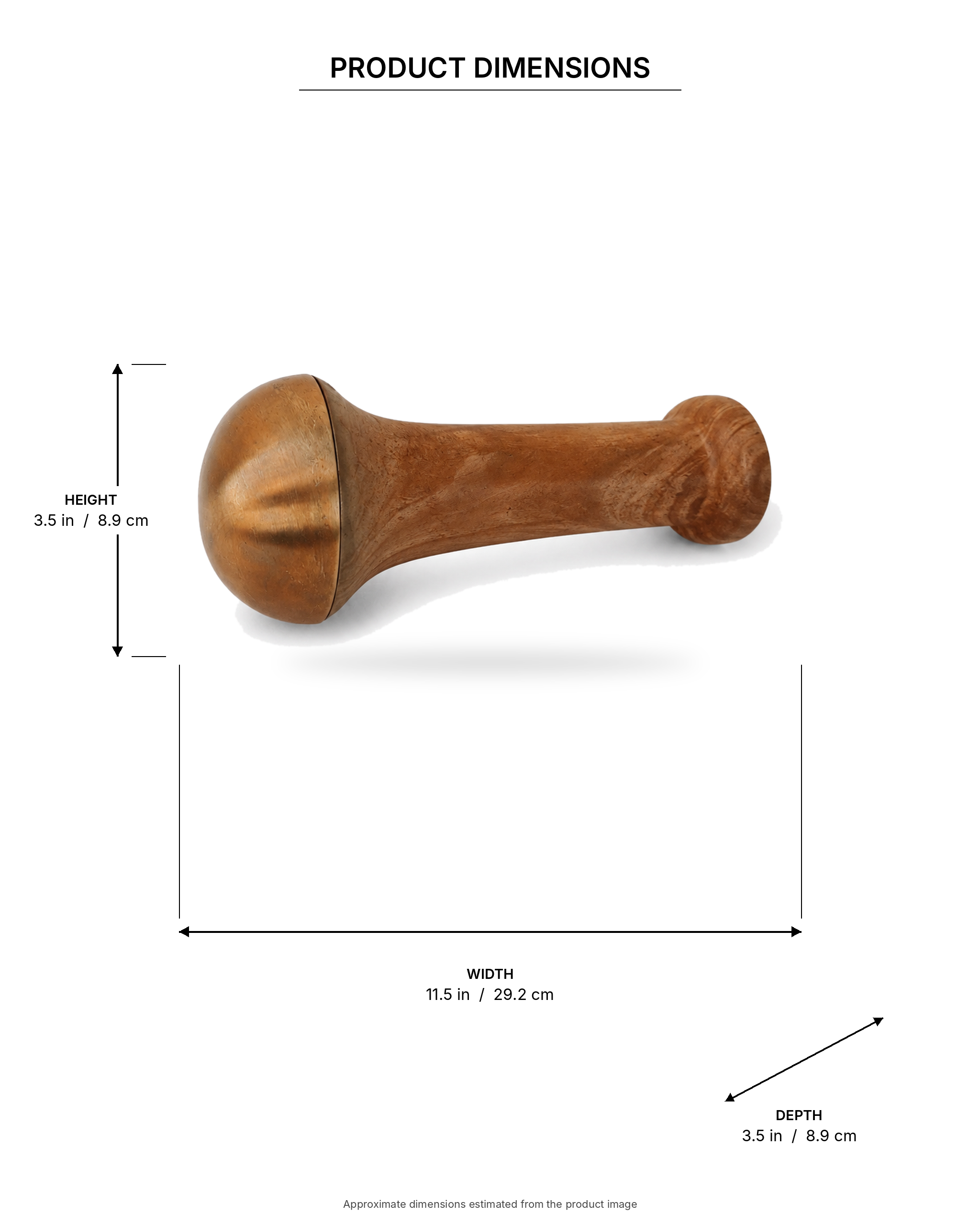Kansa Wand Face and Body Massager with Natural Wooden Handle