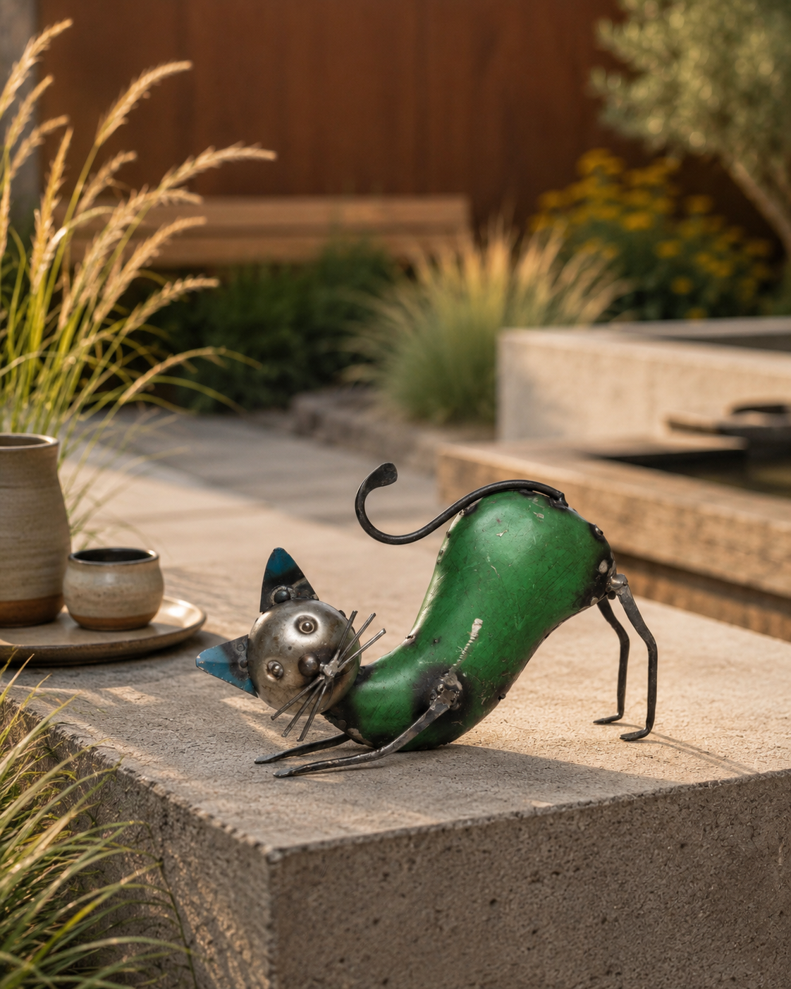 Recycled Iron Pandiculated Cat
