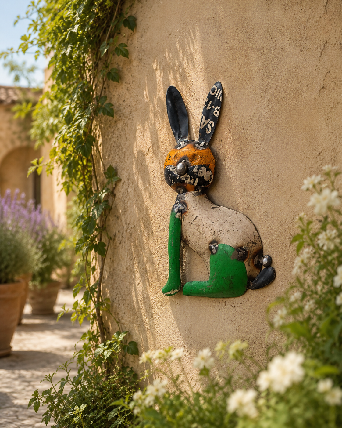 Recycled Iron Cat Wall Mount