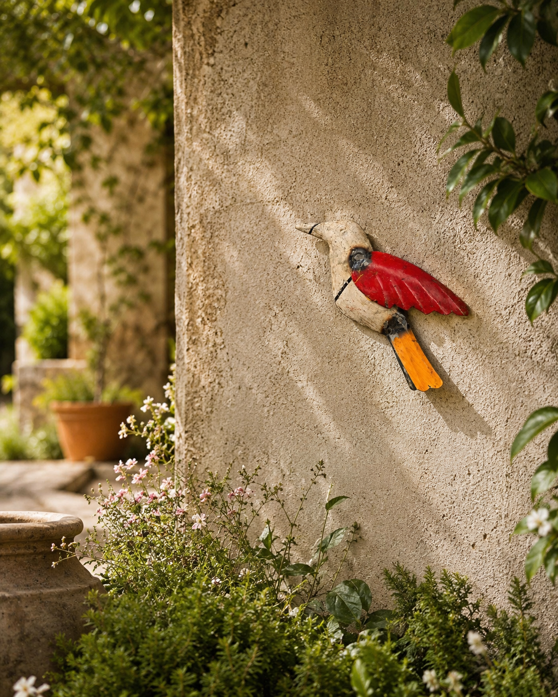 Recycled Iron Bird Wall Mount