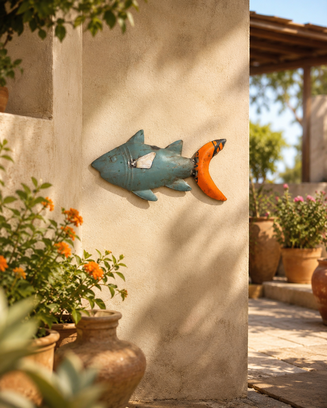 Recycled Iron Fish Wall Mount
