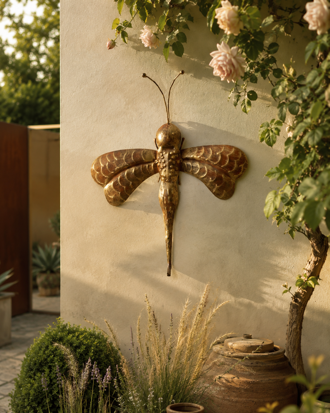 Reclaimed Iron Vintage Gold Butterfly Iron Wall Mount