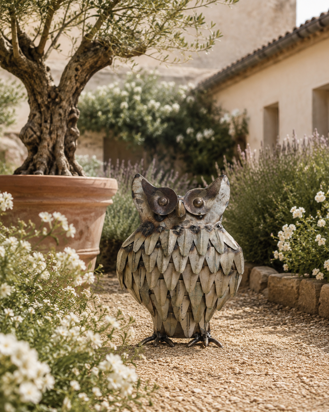 Vintage White Owl Decorative