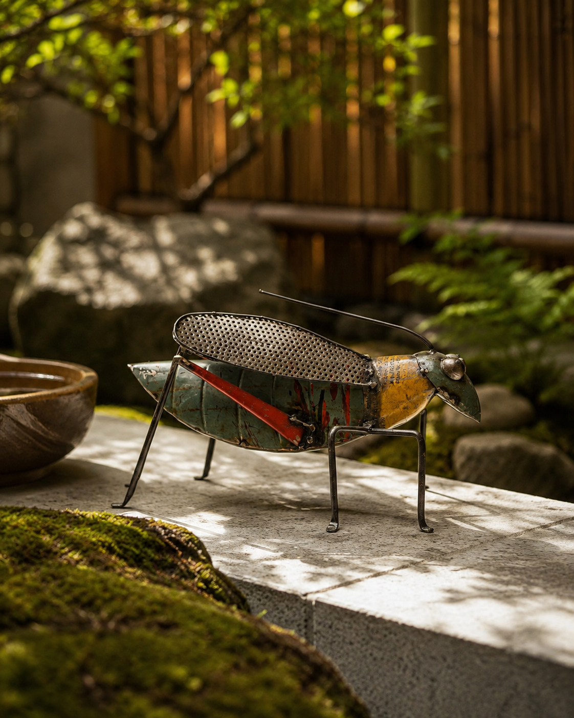 RECYCLED IRON GRASSHOPPER