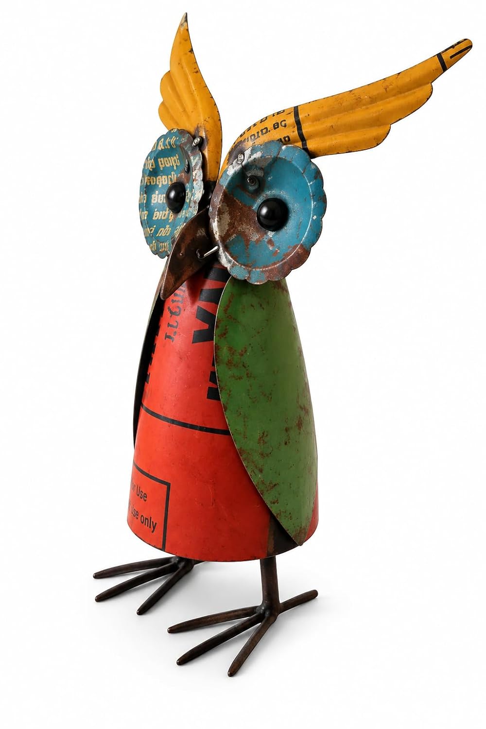 Bottle Top  Recycled Iron Owl Figurine