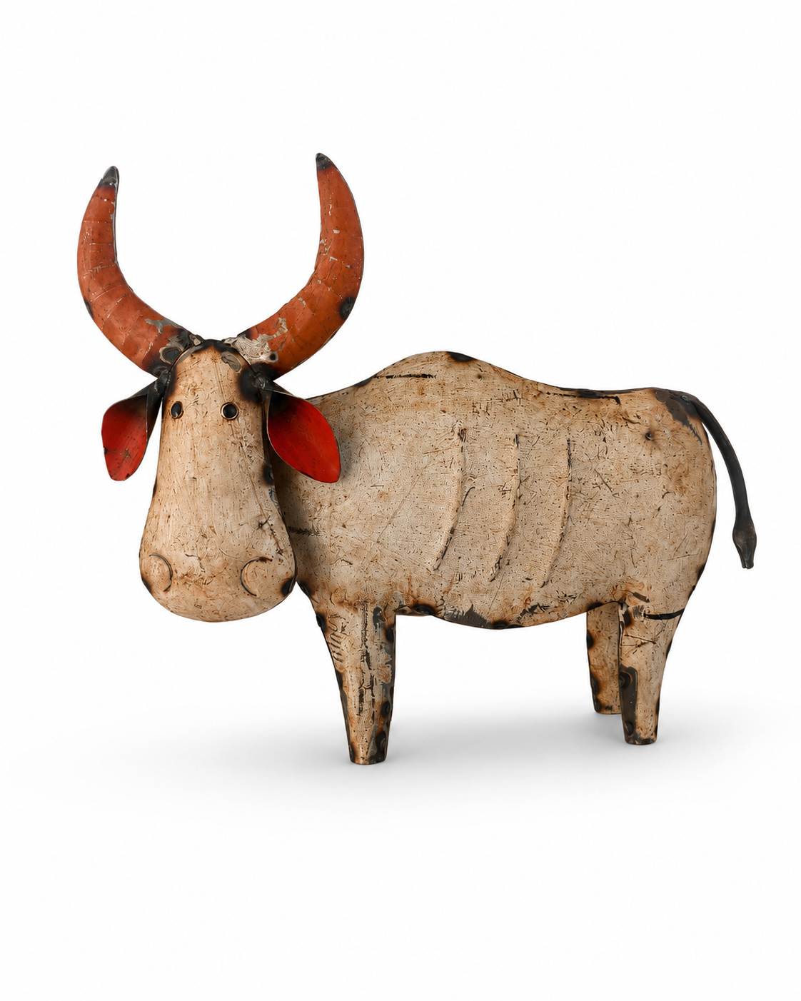 Handcrafted Recycled Iron Bull/Ox Figurine