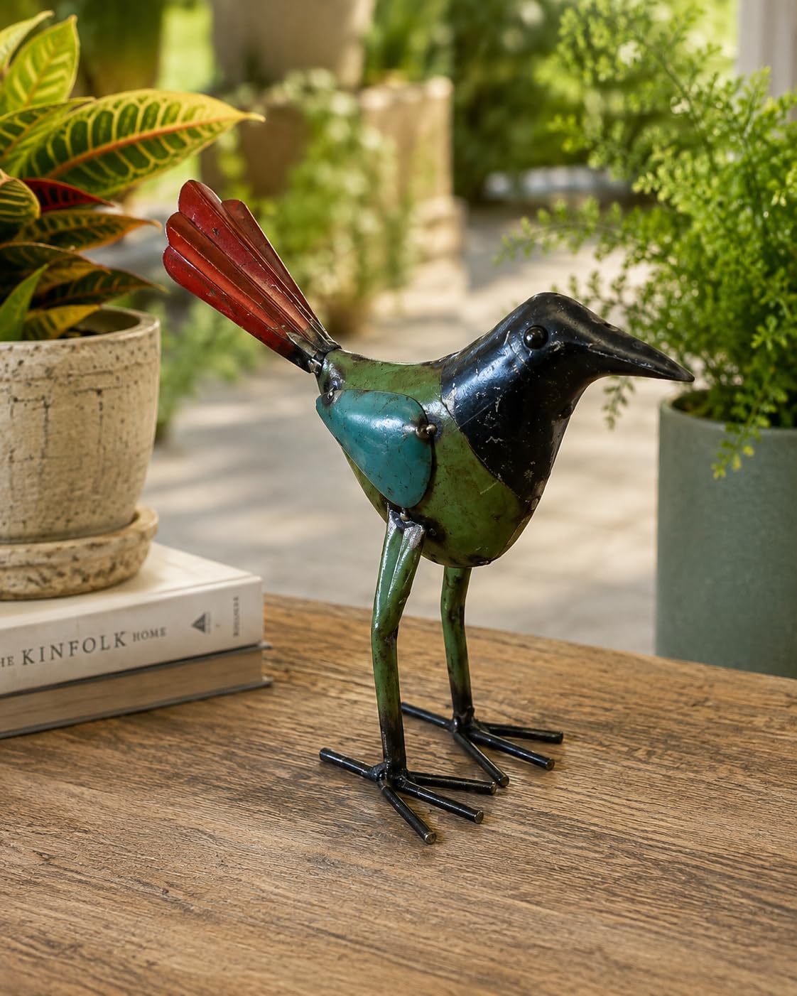 Recycled Iron Bird Figurine