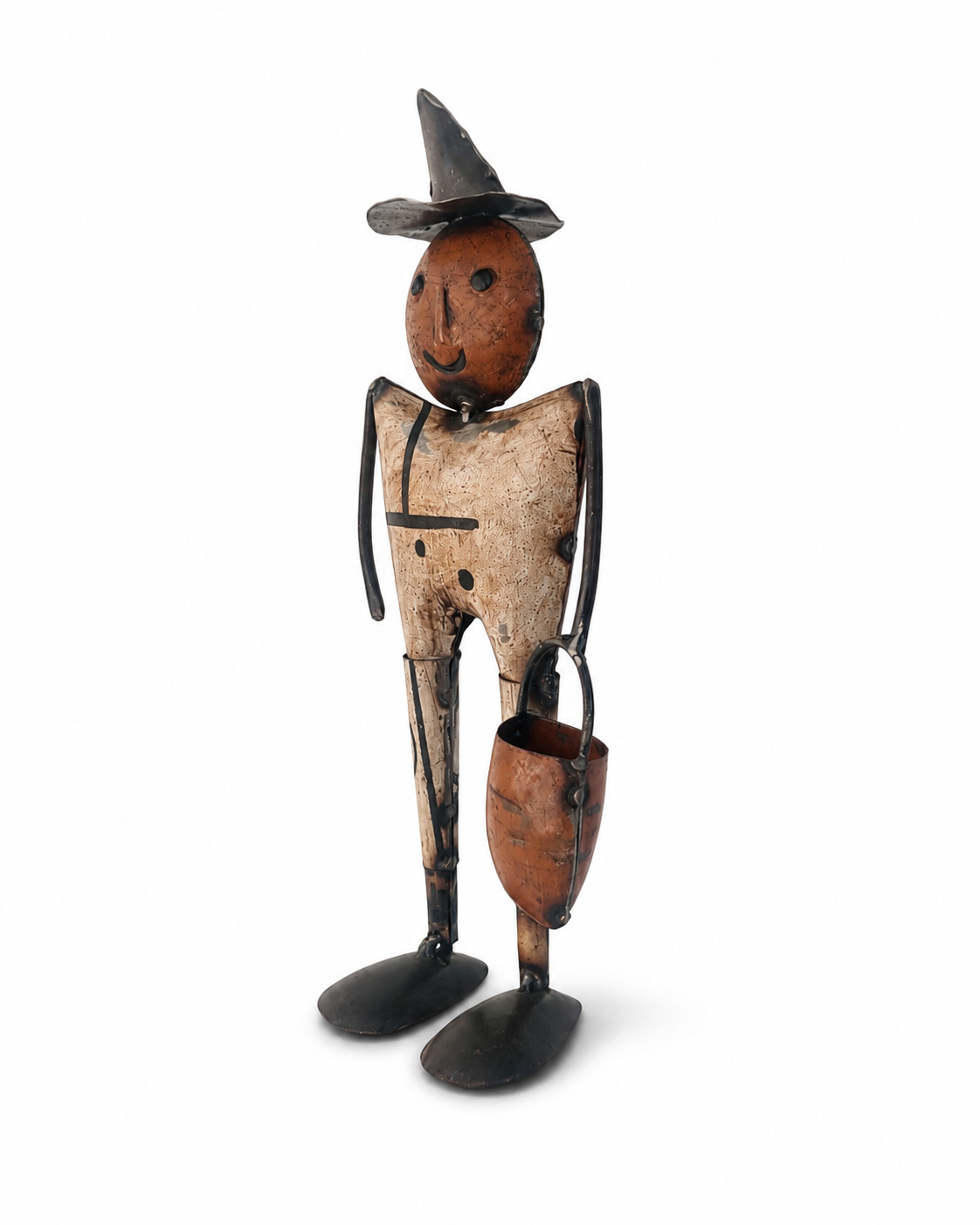 Recycled Metal Pauly Pumpkin Man Figurine
