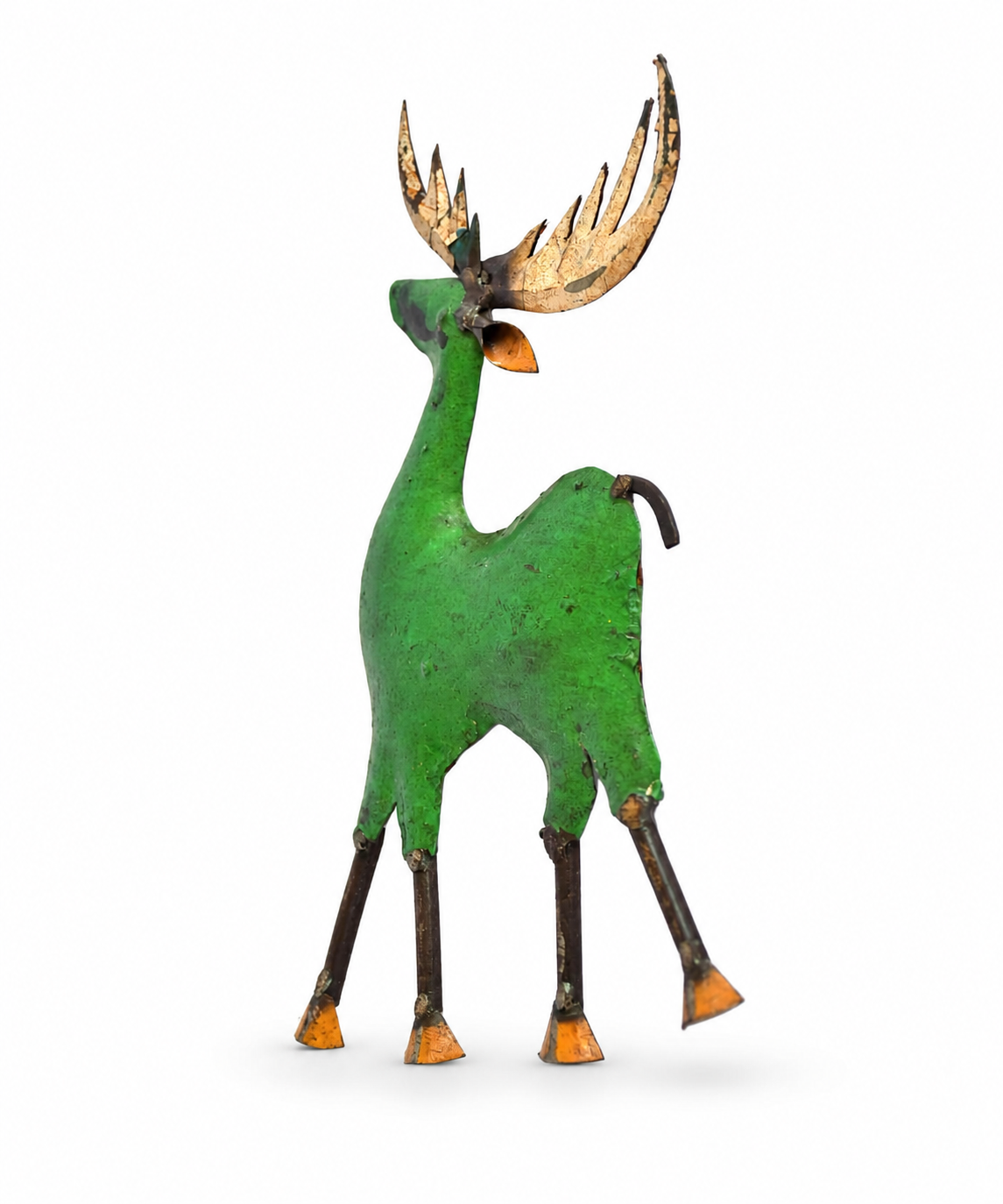 Recycle Iron Reindeer Wallmount