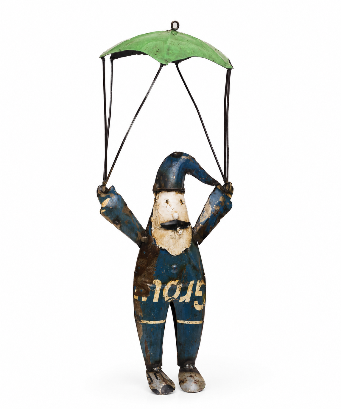 Recycle Iron Hanging Santa Ornament