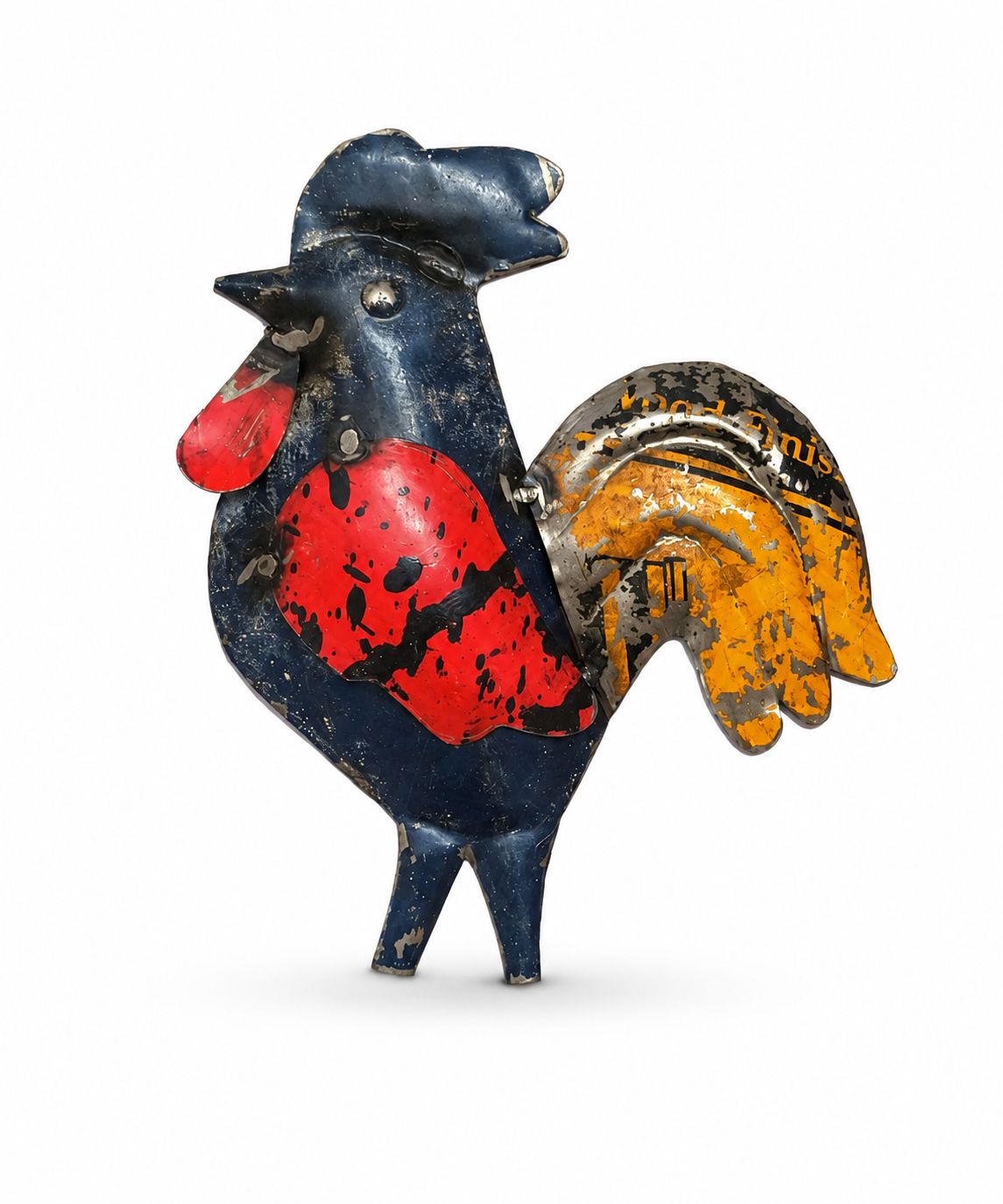 Recycled Iron Rooster Wall Mount