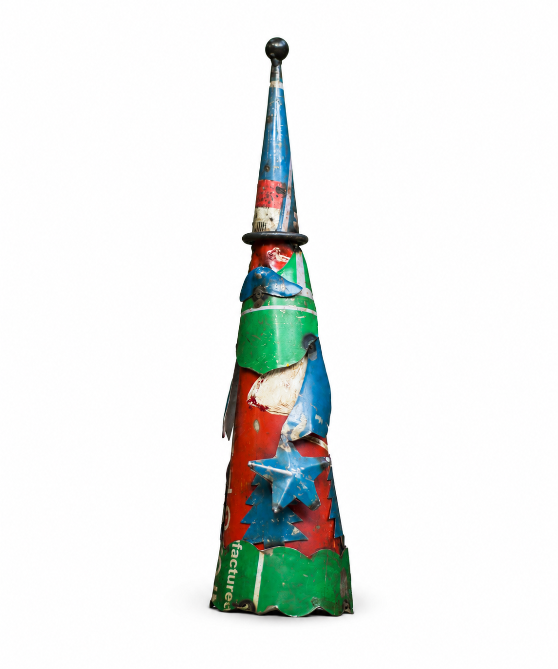 Recycled Iron Santa Claus (Fence Topper)