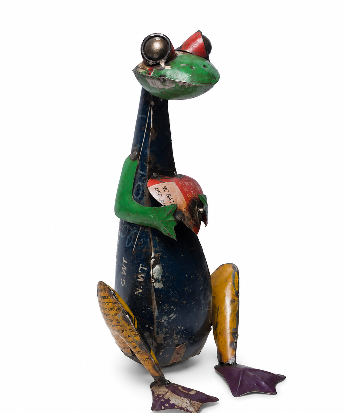 Recycled Iron Frog With Heart