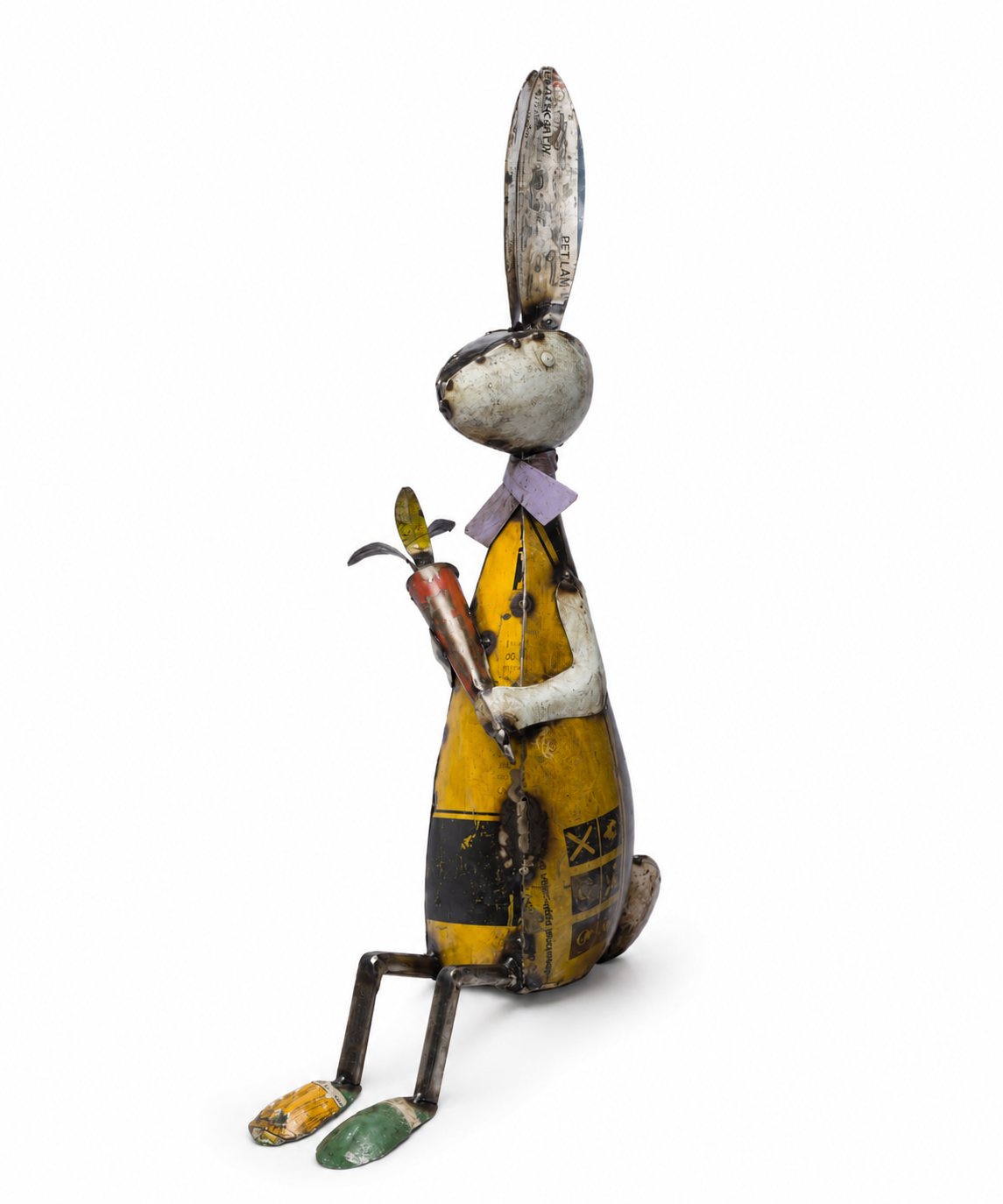 Recycled Iron Bunny With Carrot