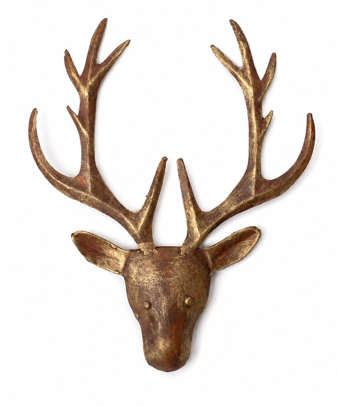 Reclaimed Iron Vintage Gold Reindeer Iron Wall Mount