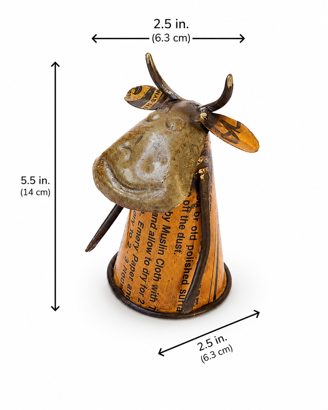 Recycled Iron Cow Bottle Top