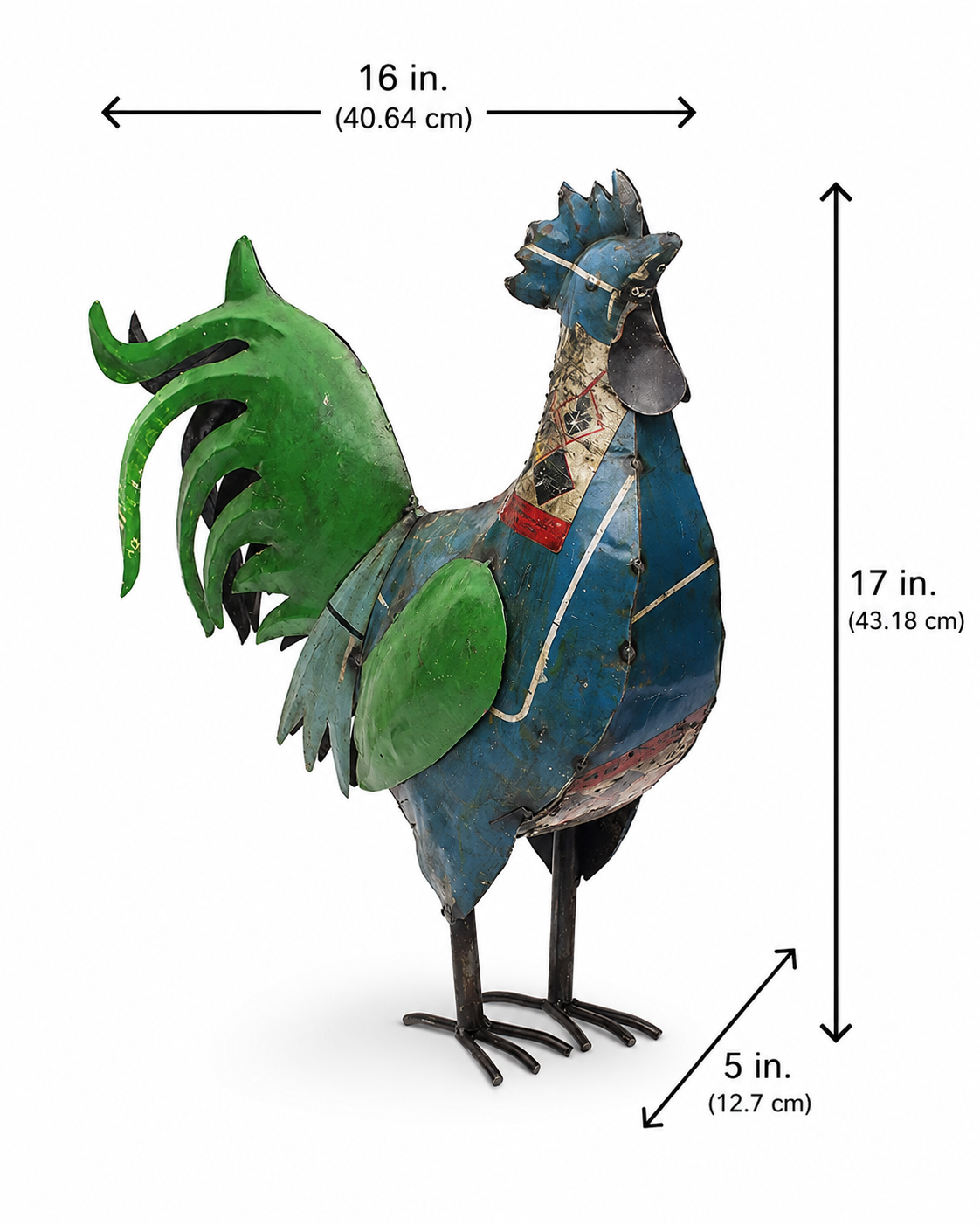 Recycle Iron Rooster (Medium)