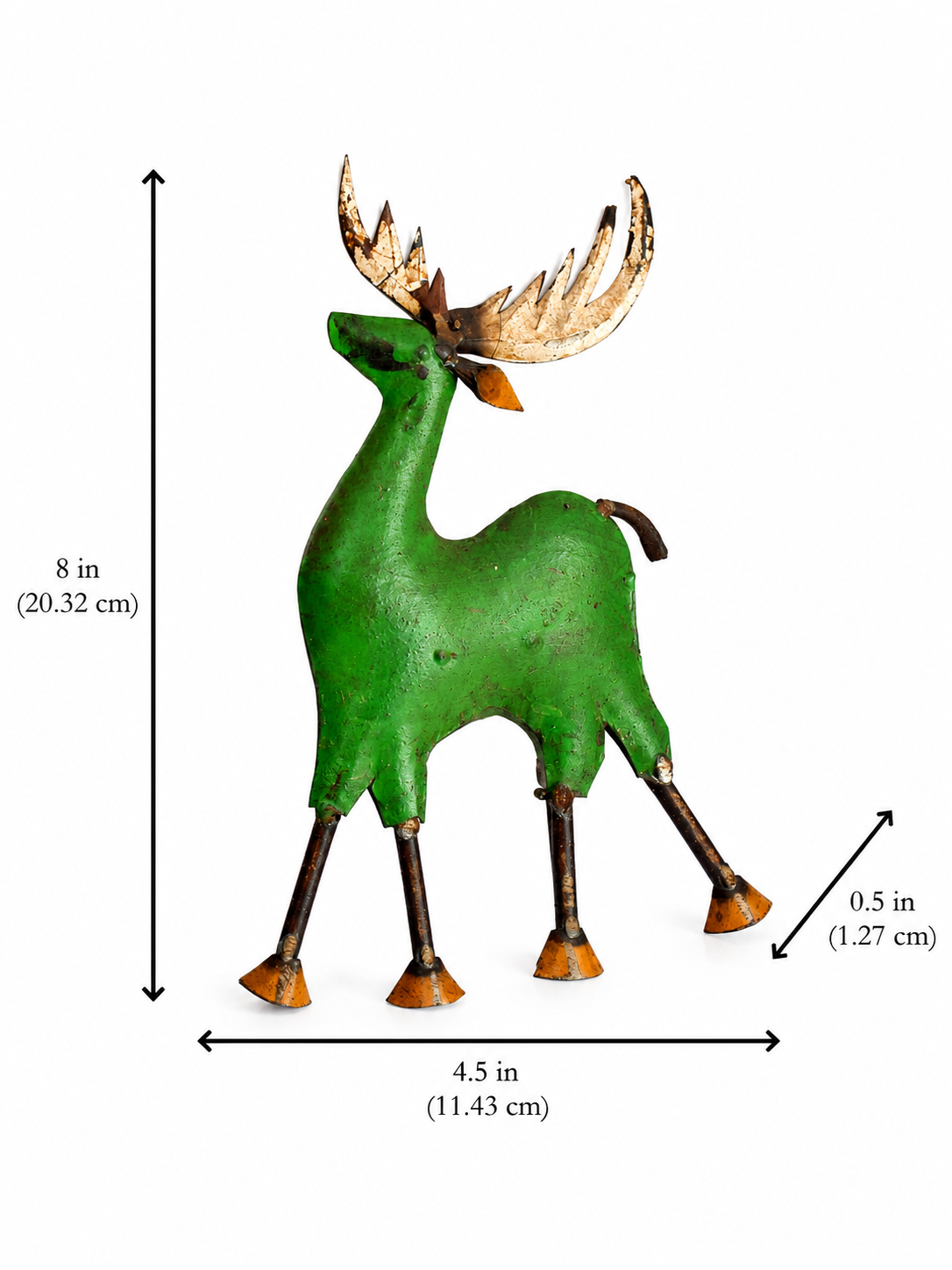 Recycle Iron Reindeer Wallmount