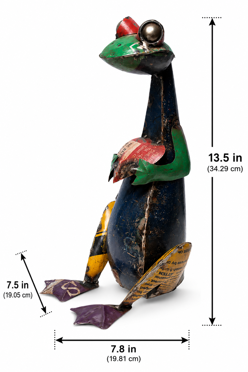 Recycled Iron Frog With Heart