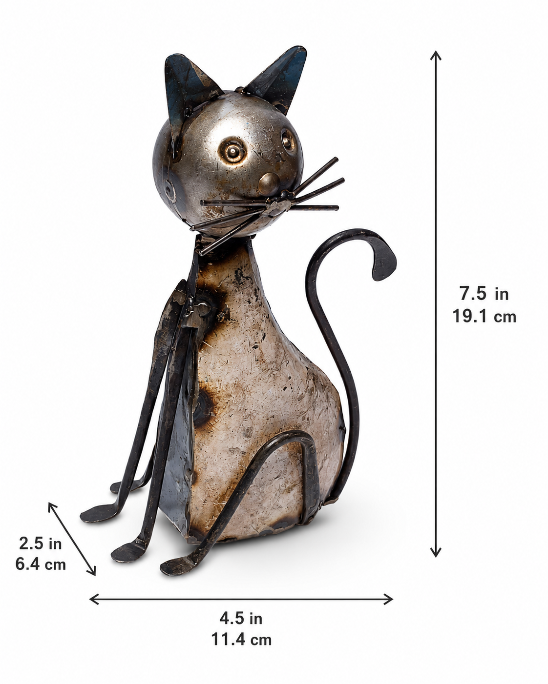Recycled Iron Standing Cat