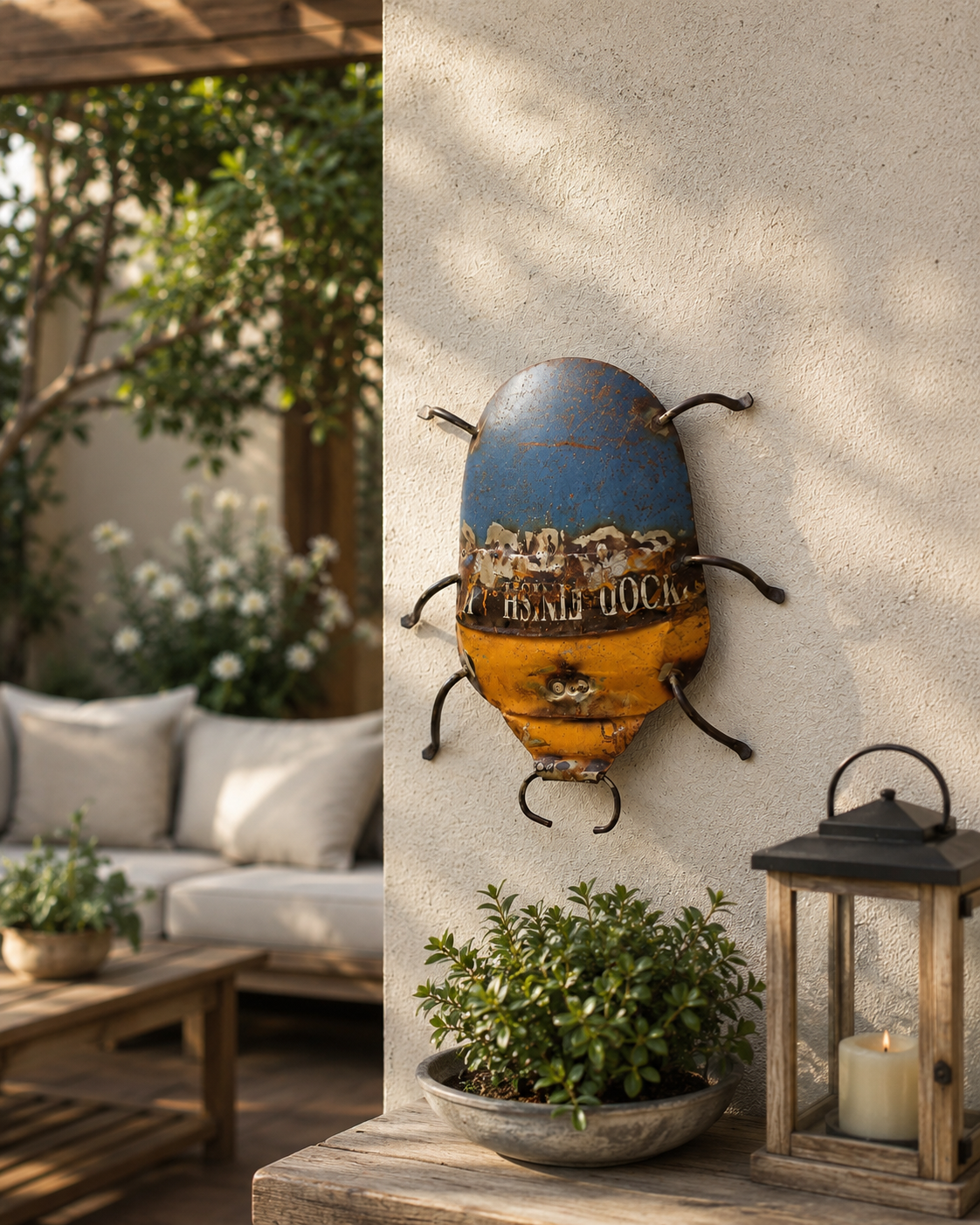 Recycled Iron Wall Mount Beetle