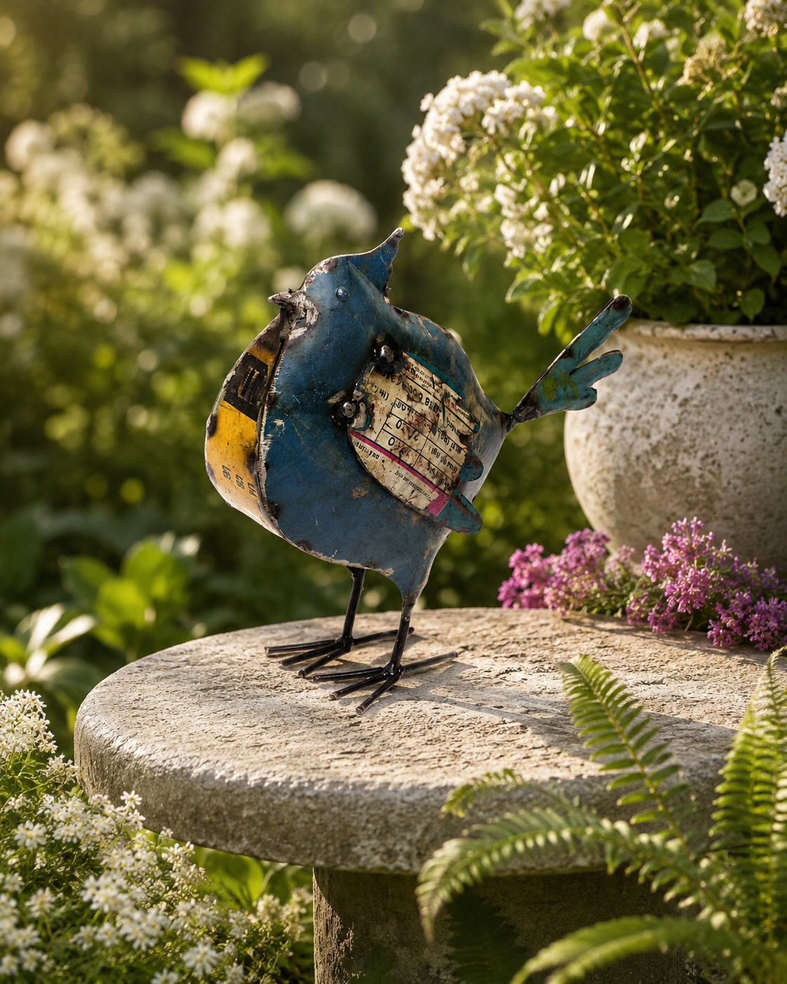 Recycled Iron Antique Bird