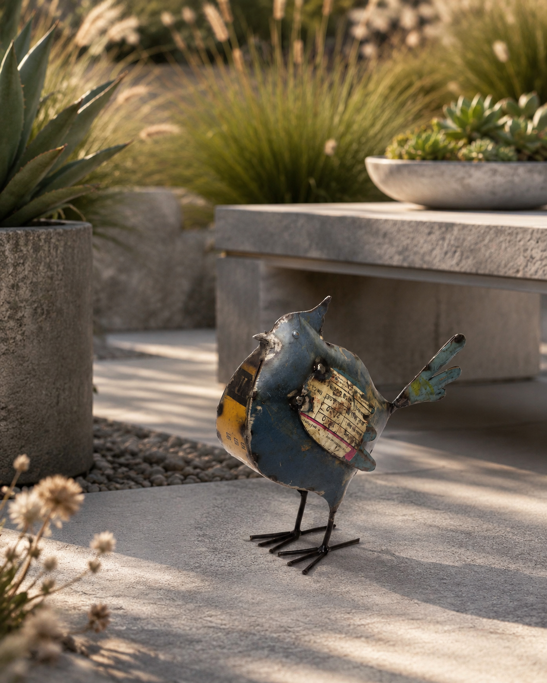 Recycled Iron Antique Bird