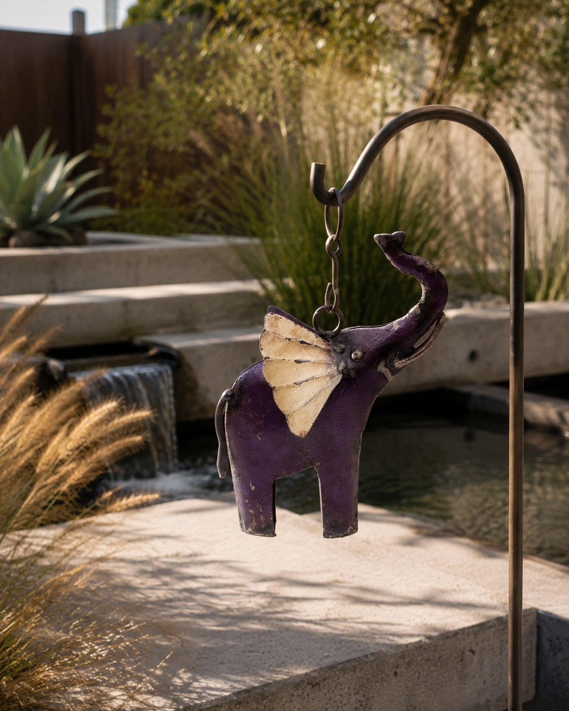 Recycled Iron Hanging Elephant