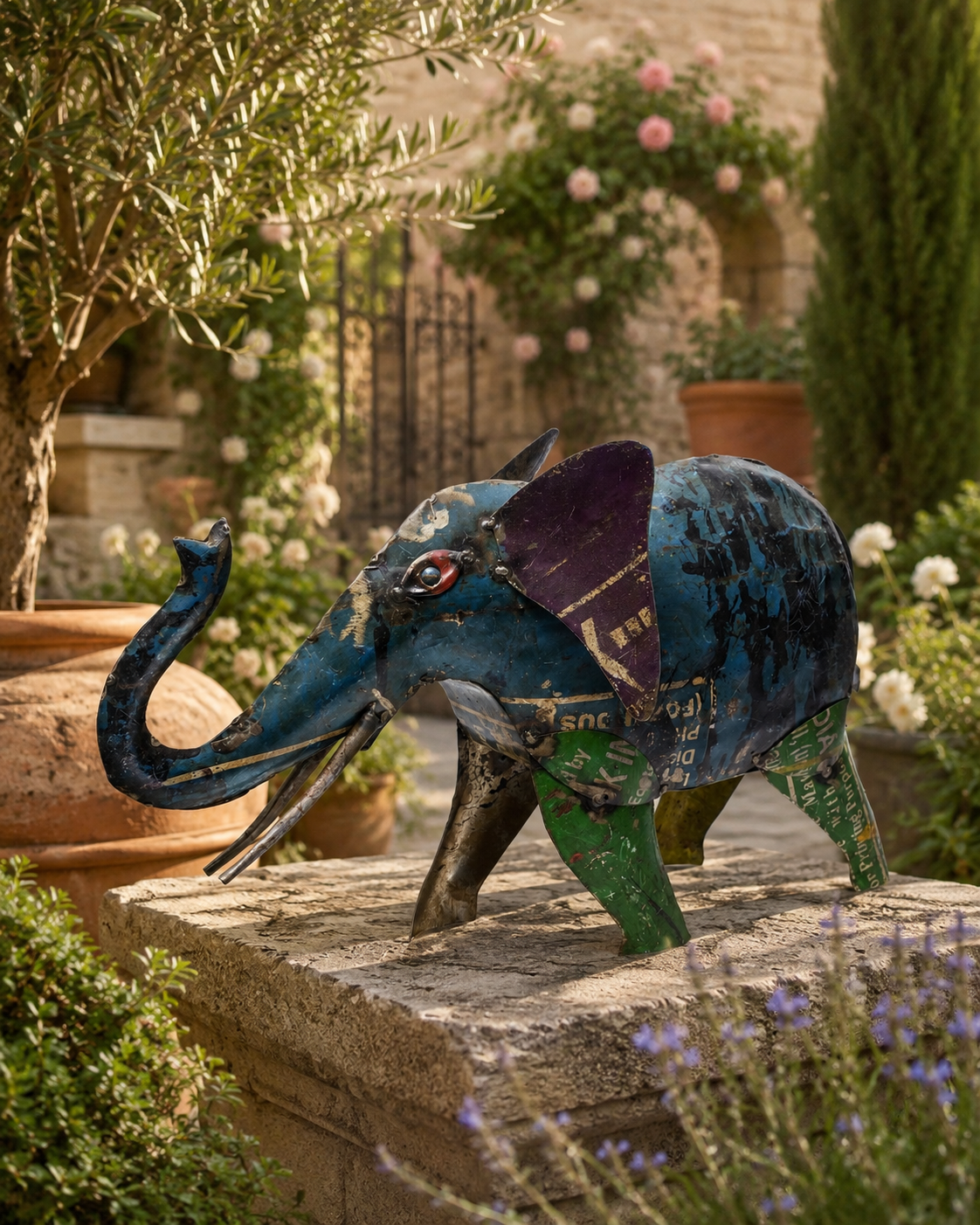 Recycled Iron Elephant (Big)