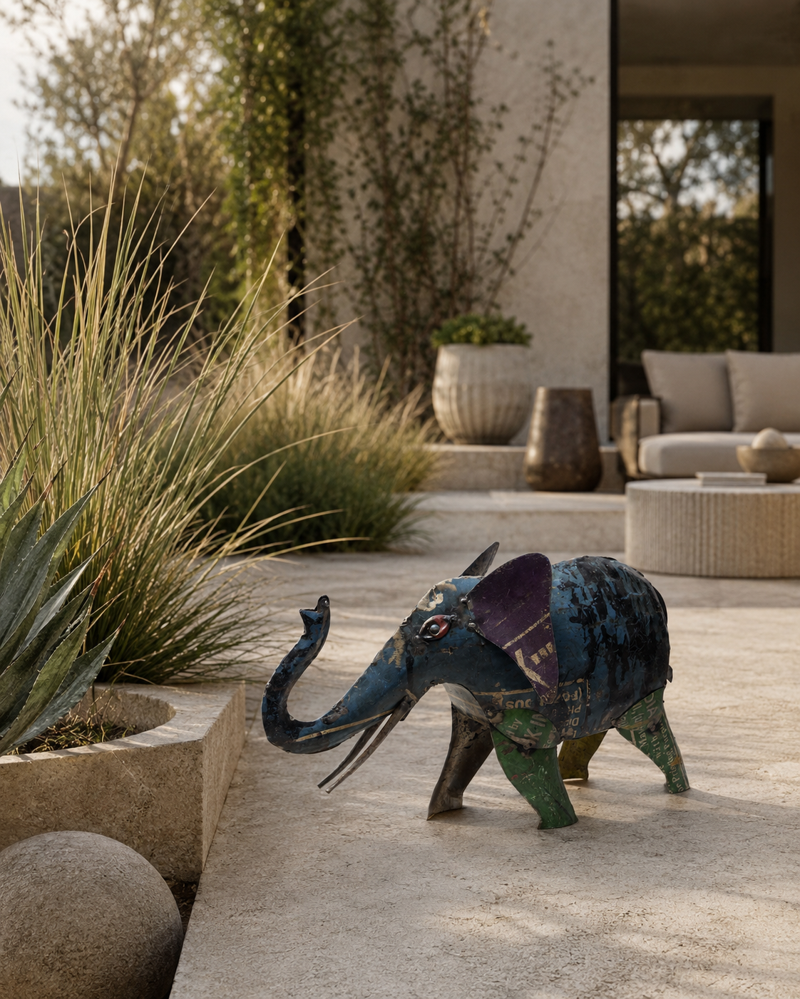 Recycled Iron Elephant (Big)