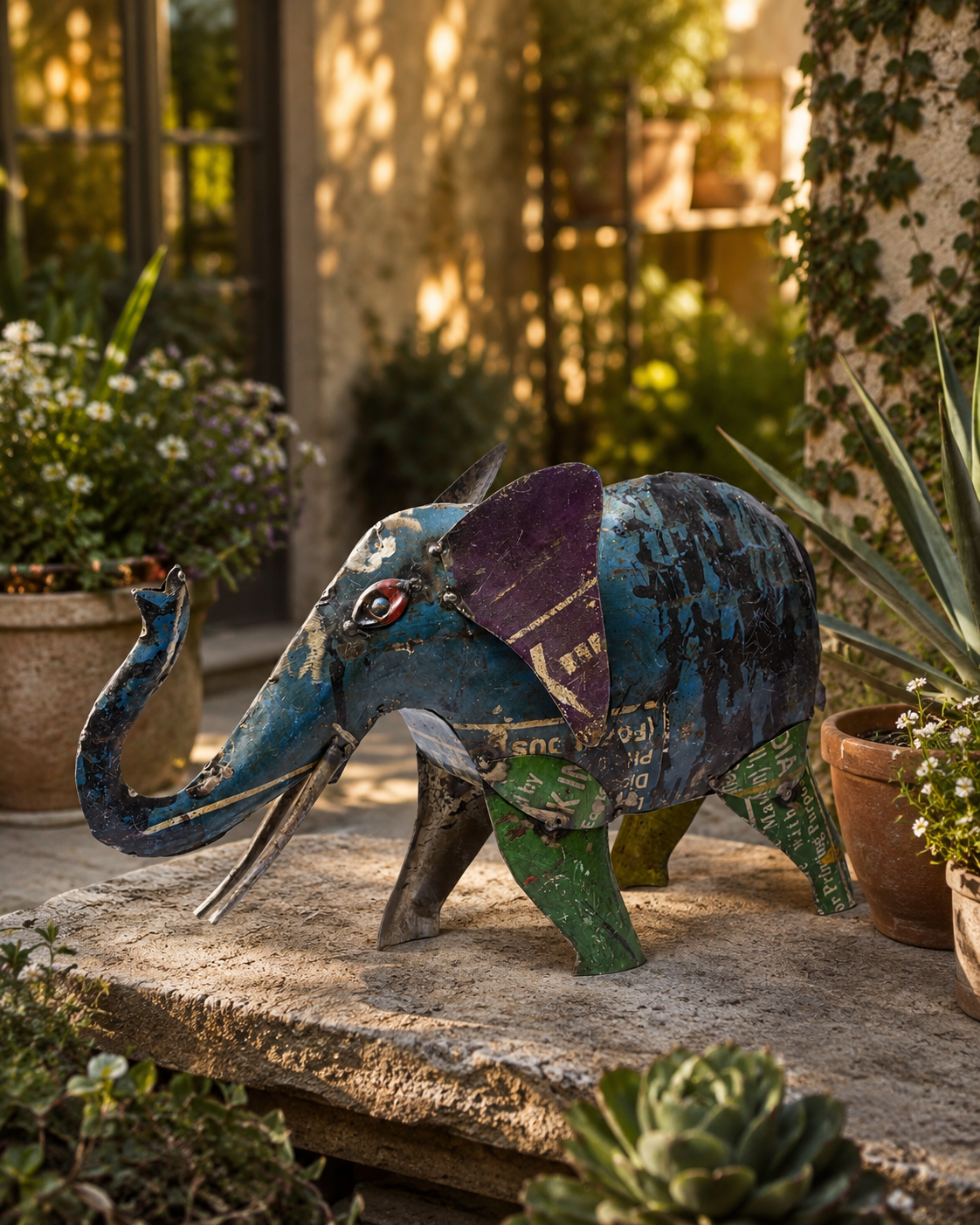Recycled Iron Elephant (Big)