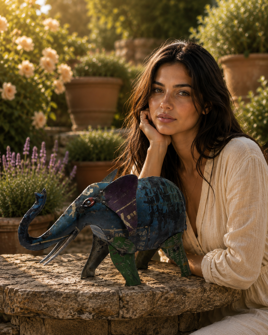 Recycled Iron Elephant (Big)