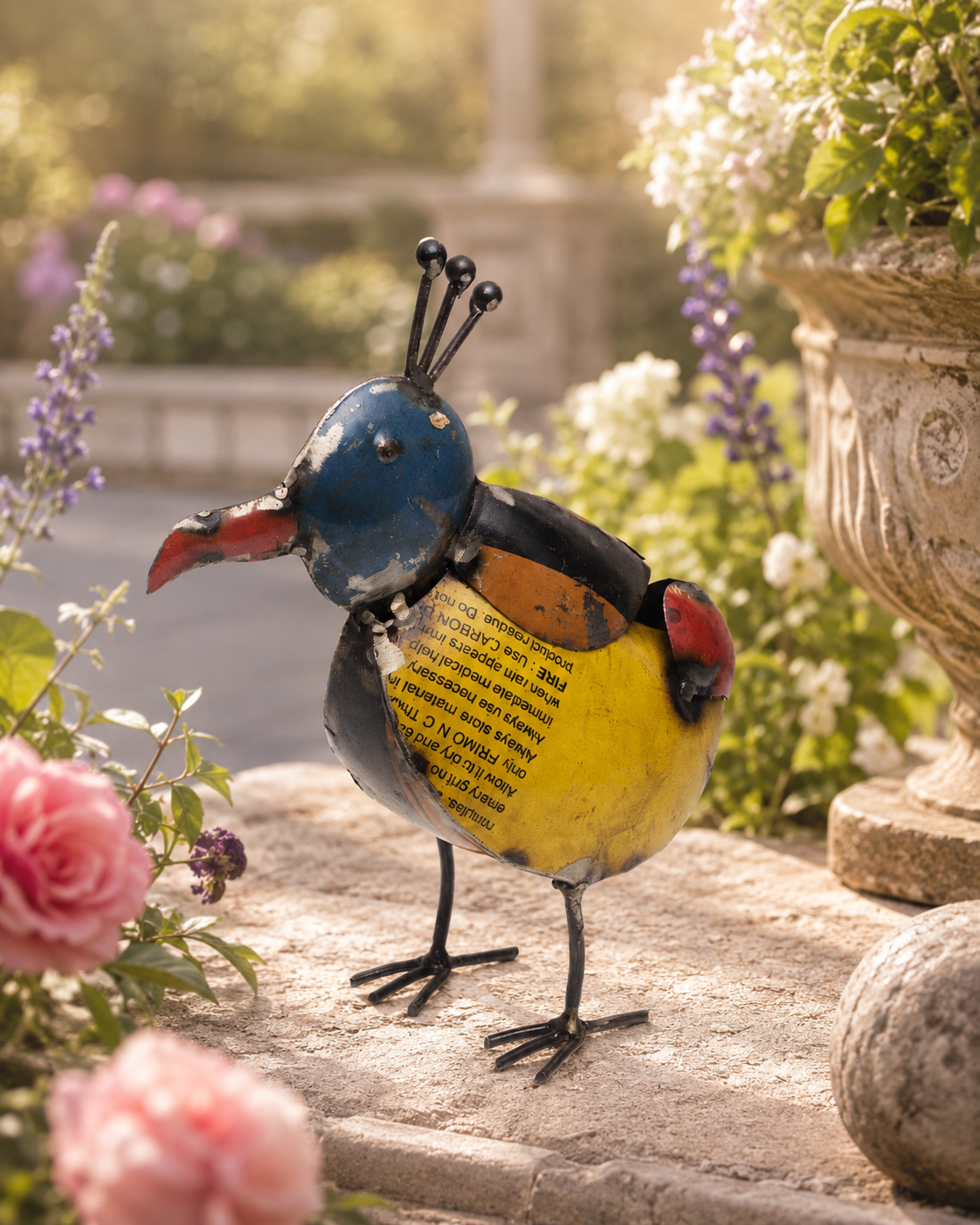 Recycle Iron Bird With Crest