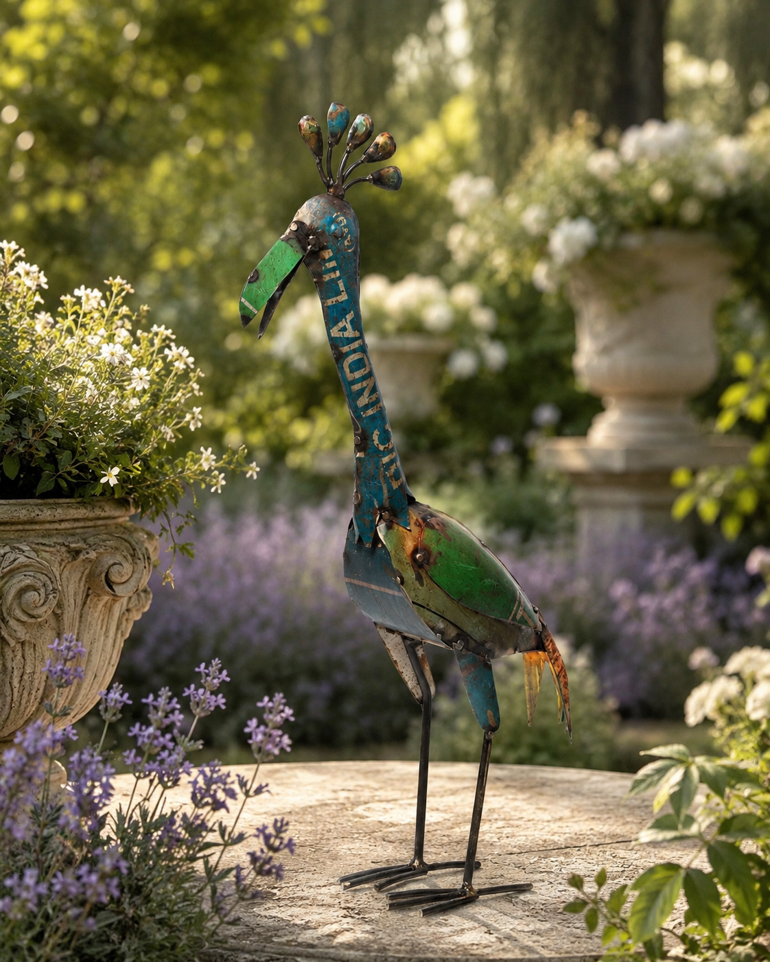 Recycled Iron Peacock