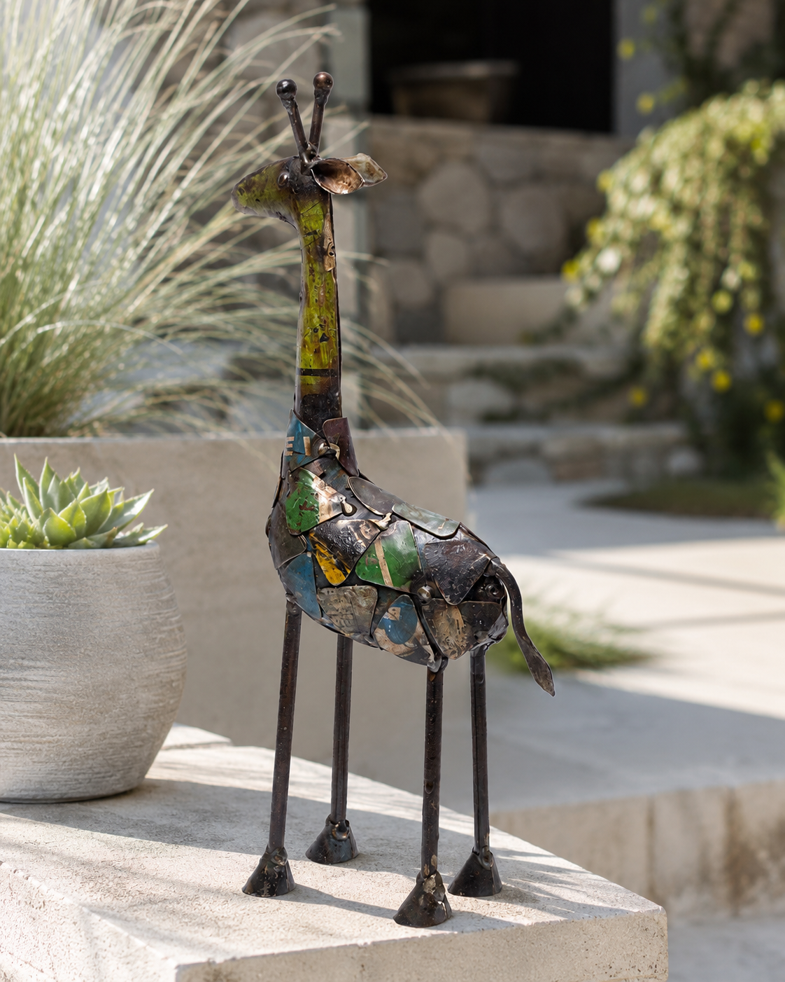 Recycled Iron Giraffe